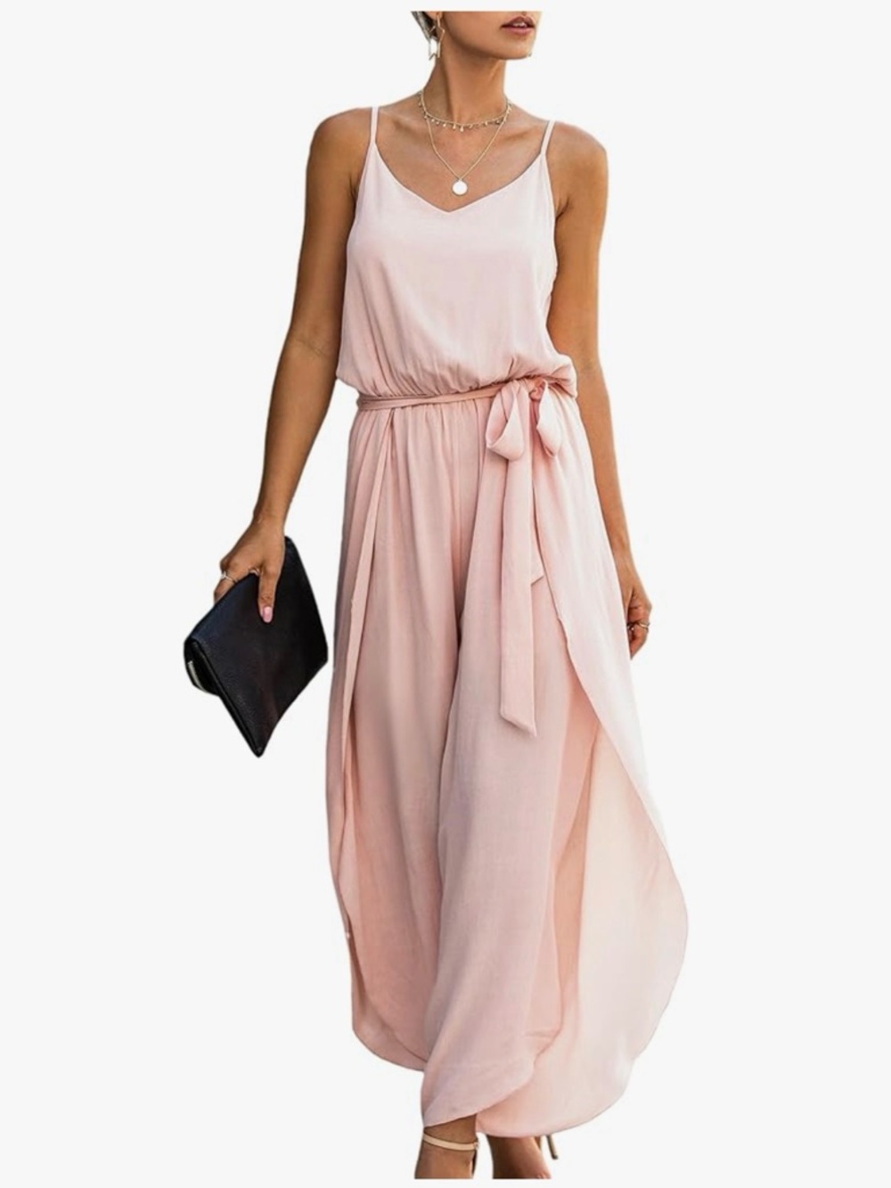 NWT Blush Pink Spaghetti Strap Jumpsuit-S